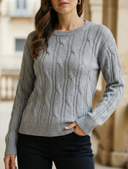 Women's openwork loose casual knit sweater_CWOSWL09204