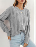 Women's openwork loose casual knit sweater_CWOSWL09204
