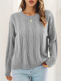Women's openwork loose casual knit sweater_CWOSWL09204