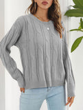 Women's openwork loose casual knit sweater_CWOSWL09204