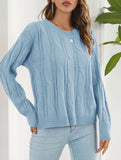 Women's openwork loose casual knit sweater_CWOSWL09204