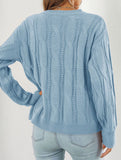 Women's openwork loose casual knit sweater_CWOSWL09204