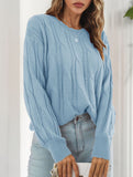 Women's openwork loose casual knit sweater_CWOSWL09204