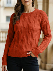 Women's openwork loose casual knit sweater_CWOSWL09204