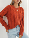 Women's openwork loose casual knit sweater_CWOSWL09204