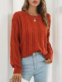 Women's openwork loose casual knit sweater_CWOSWL09204