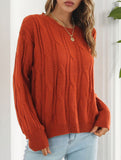 Women's openwork loose casual knit sweater_CWOSWL09204