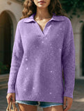 Loose-fitting, silver-threaded, sparkly T-shirt_CWOSWL09205