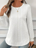 Versatile textured loose-fitting drop-shoulder sweatshirt_CWOSWL09211