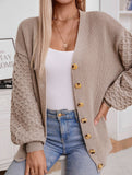 Vintage Loose Knit Cardigan Long Sleeve