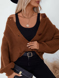 Solid Color Button Knit Cardigan Sweater