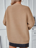 Pocket Open Front Loose Knit Cardigan