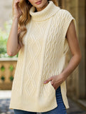 Casual turtleneck sleeveless sweater