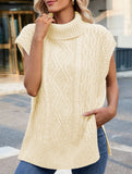 Casual turtleneck sleeveless sweater