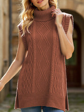 Casual turtleneck sleeveless sweater