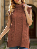 Casual turtleneck sleeveless sweater