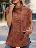 Casual turtleneck sleeveless sweater