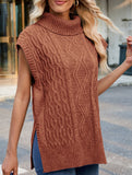 Casual turtleneck sleeveless sweater