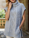 Casual turtleneck sleeveless sweater