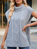 Casual turtleneck sleeveless sweater