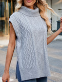 Casual turtleneck sleeveless sweater