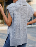 Casual turtleneck sleeveless sweater