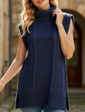 Casual turtleneck sleeveless sweater