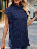 Casual turtleneck sleeveless sweater
