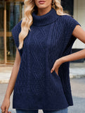Casual turtleneck sleeveless sweater