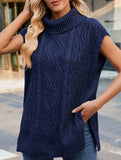 Casual turtleneck sleeveless sweater