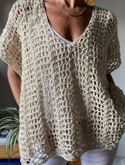 Crochet Hollow Beach Knit Top