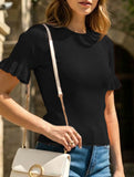 Crewneck Elastic Hem Knit Tee_CWOSWS00194