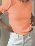 Crewneck Elastic Hem Knit Tee_CWOSWS00194