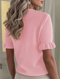 Crewneck Elastic Hem Knit Tee_CWOSWS00194