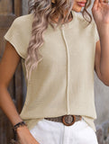 Retro style Reverse weave solid color T-shirt