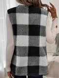 Simple loose plaid cardigan jacket