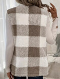 Simple loose plaid cardigan jacket