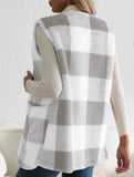 Simple loose plaid cardigan jacket