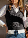 Women's cable knit vest sweater
