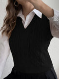 Women's cable knit vest sweater