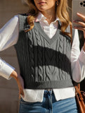Women's cable knit vest sweater