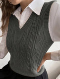 Women's cable knit vest sweater