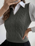 Women's cable knit vest sweater