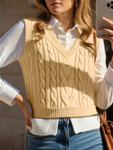 Women's cable knit vest sweater