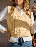 Women's cable knit vest sweater
