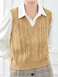 Women's cable knit vest sweater