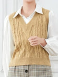 Women's cable knit vest sweater