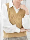 Women's cable knit vest sweater