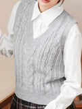 Women's cable knit vest sweater