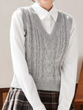 Women's cable knit vest sweater
